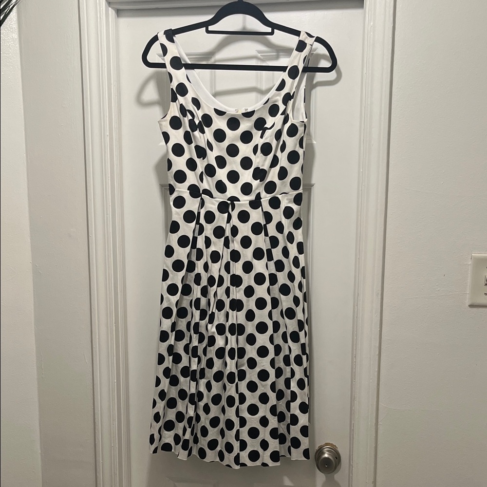 Chetta B Black and White Polka Dot Midi Dress